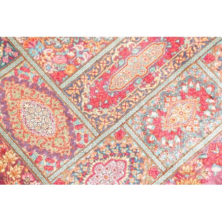 Tappeto Ghom seta Persia marrone grigio 60x94