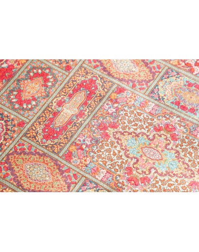 Tappeto Ghom seta Persia marrone grigio 60x94