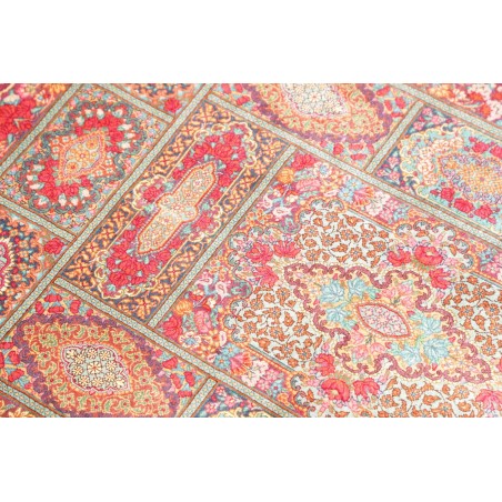 Tappeto Ghom seta Persia marrone grigio 60x94
