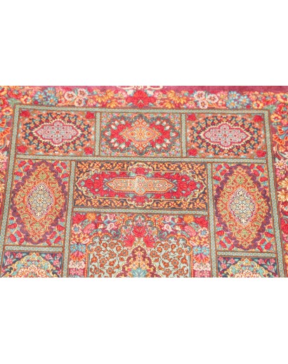 Tappeto Ghom seta Persia marrone grigio 60x94