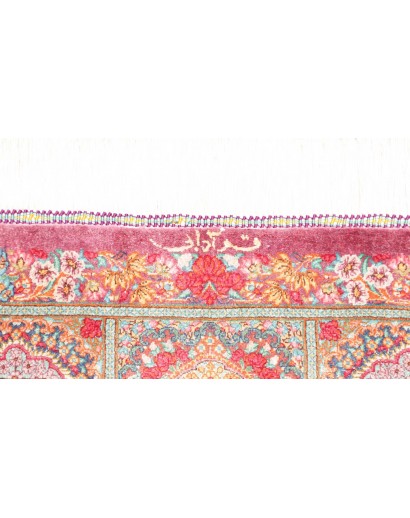 Tappeto Ghom seta Persia marrone grigio 60x94