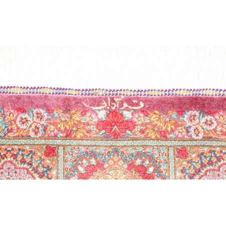 Tappeto Ghom seta Persia marrone grigio 60x94