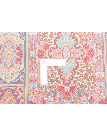 Tappeto Ghom seta Persia marrone grigio 60x94