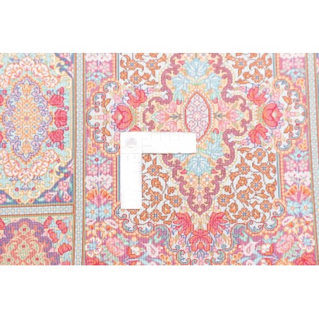 Tappeto Ghom seta Persia marrone grigio 60x94