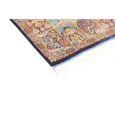 Tappeto Ghom seta Persia bianco grigio 60x91