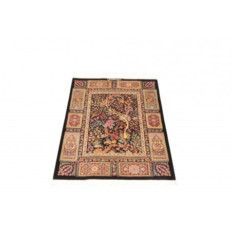 Tappeto Ghom seta Persia marrone beige 60x92