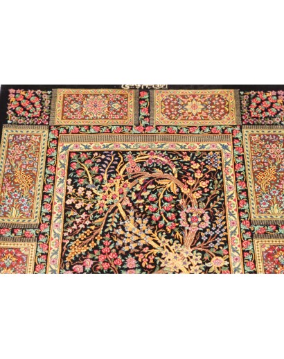 Tappeto Ghom seta Persia marrone beige 60x92