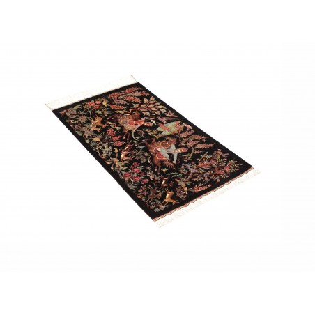 Tappeto Ghom seta Persia giallo bianco 53x87