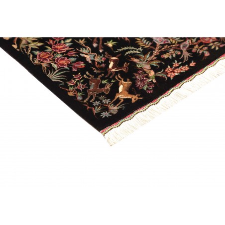 Tappeto Ghom seta Persia giallo bianco 53x87