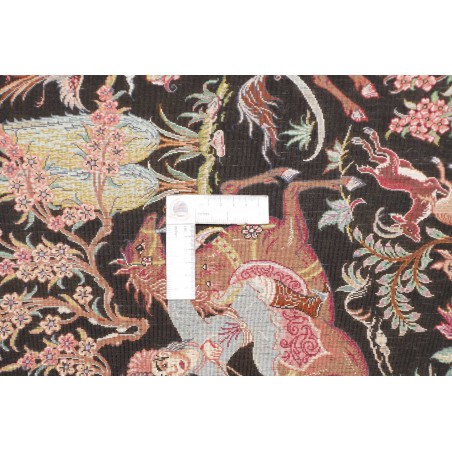 Tappeto Ghom seta Persia giallo bianco 53x87