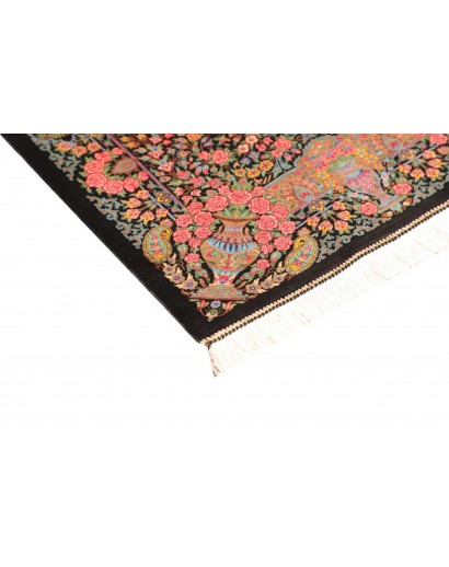 Tappeto Ghom seta Persia marrone beige 62x88