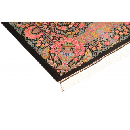 Tappeto Ghom seta Persia marrone beige 62x88