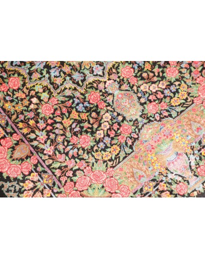 Tappeto Ghom seta Persia marrone beige 62x88