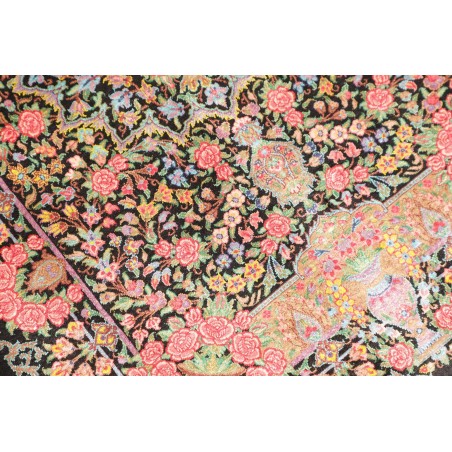 Tappeto Ghom seta Persia marrone beige 62x88