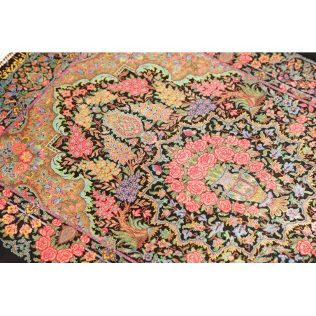 Tappeto Ghom seta Persia marrone beige 62x88