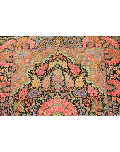 Tappeto Ghom seta Persia marrone beige 62x88