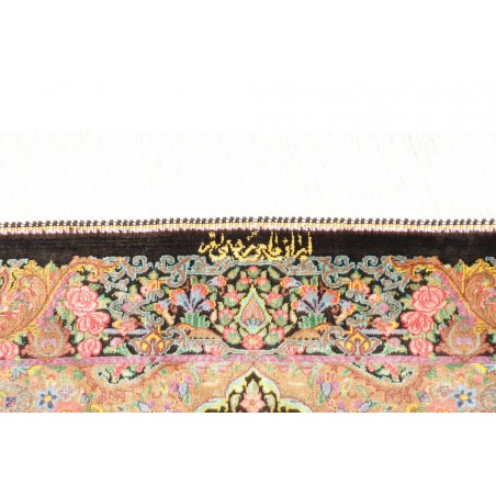 Tappeto Ghom seta Persia marrone beige 62x88