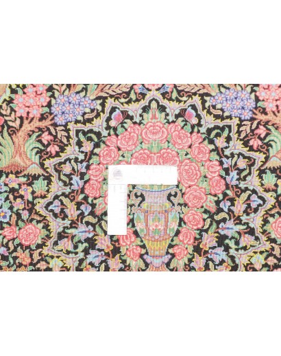Tappeto Ghom seta Persia marrone beige 62x88
