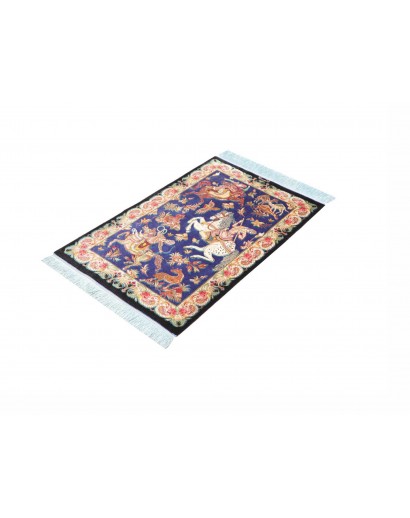Tappeto Ghom seta Persia beige grigio 57x87