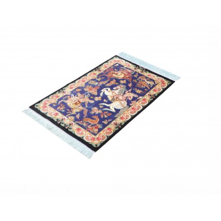 Tappeto Ghom seta Persia beige grigio 57x87