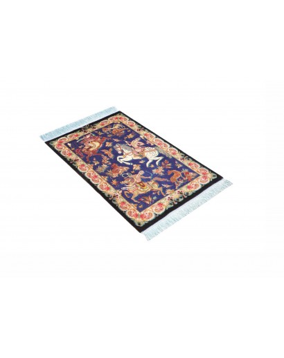 Tappeto Ghom seta Persia beige grigio 57x87