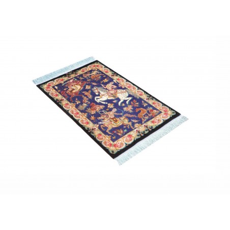 Tappeto Ghom seta Persia beige grigio 57x87
