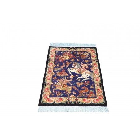Tappeto Ghom seta Persia beige grigio 57x87