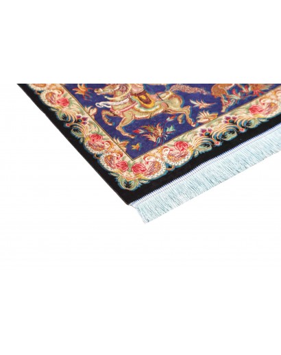 Tappeto Ghom seta Persia beige grigio 57x87