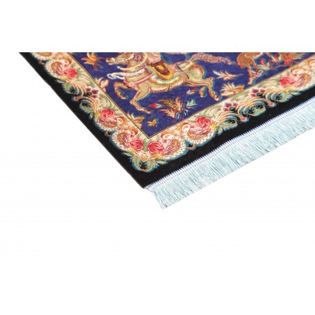Tappeto Ghom seta Persia beige grigio 57x87