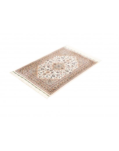 Tappeto Ghom seta Persia bianco marrone 58x86