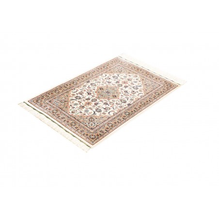Tappeto Ghom seta Persia bianco marrone 58x86