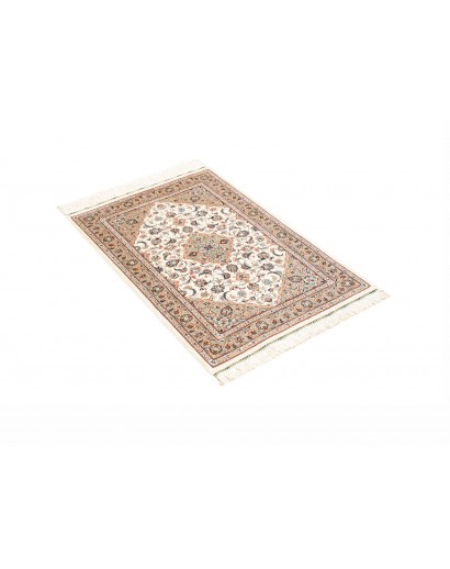 Tappeto Ghom seta Persia bianco marrone 58x86