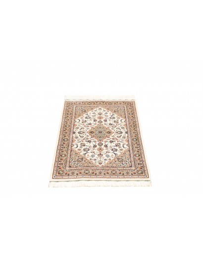 Tappeto Ghom seta Persia bianco marrone 58x86