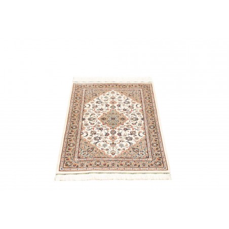 Tappeto Ghom seta Persia bianco marrone 58x86