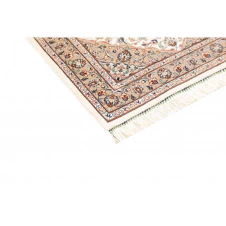Tappeto Ghom seta Persia bianco marrone 58x86