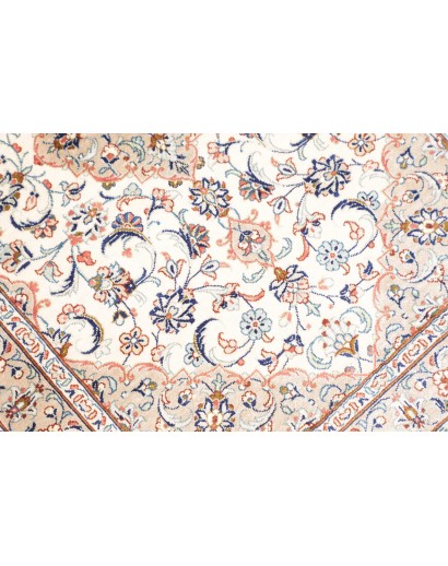 Tappeto Ghom seta Persia bianco marrone 58x86