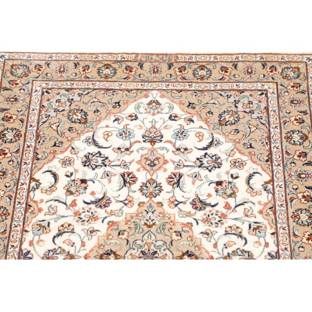 Tappeto Ghom seta Persia bianco marrone 58x86