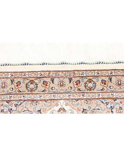 Tappeto Ghom seta Persia bianco marrone 58x86