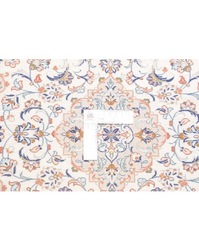 Tappeto Ghom seta Persia bianco marrone 58x86