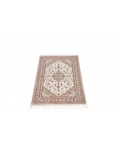 Tappeto Ghom seta Persia bianco grigio 58x92