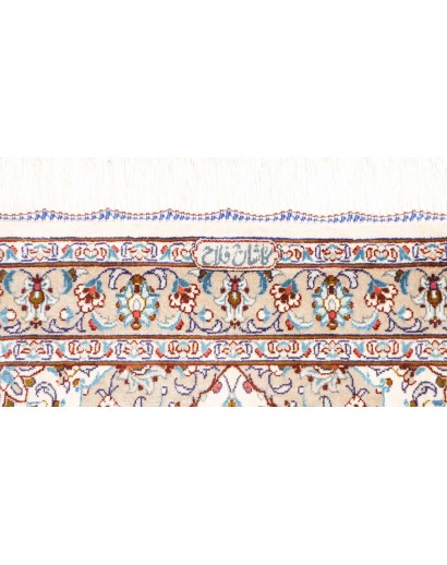 Tappeto Ghom seta Persia bianco grigio 58x92