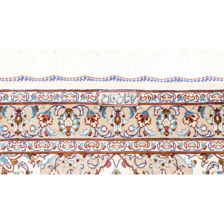 Tappeto Ghom seta Persia bianco grigio 58x92