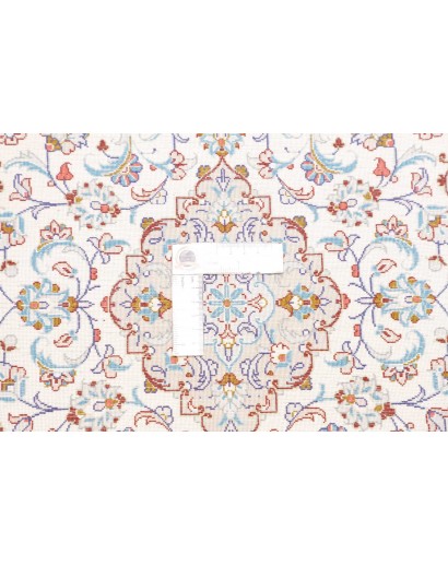 Tappeto Ghom seta Persia bianco grigio 58x92