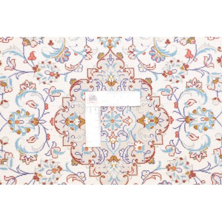 Tappeto Ghom seta Persia bianco grigio 58x92