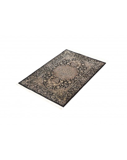 Tappeto Ghom seta Persia grigio azzurro 58x88