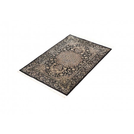 Tappeto Ghom seta Persia grigio azzurro 58x88