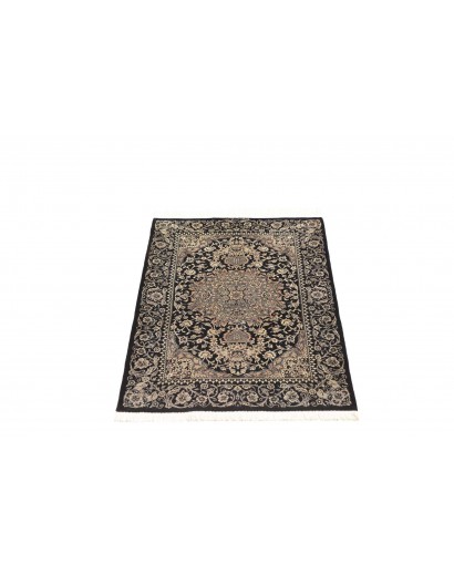 Tappeto Ghom seta Persia grigio azzurro 58x88
