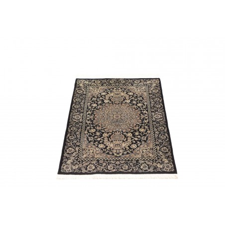 Tappeto Ghom seta Persia grigio azzurro 58x88
