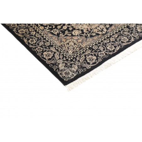Tappeto Ghom seta Persia grigio azzurro 58x88