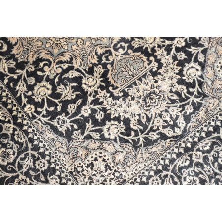 Tappeto Ghom seta Persia grigio azzurro 58x88